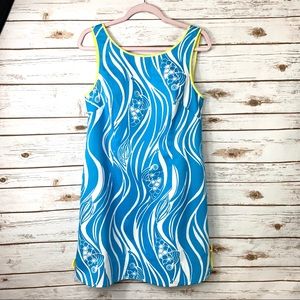 Lily Pulitzer Turquoise Blue & White Shift Dress